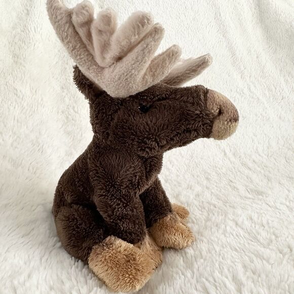 Nat And Jules Moose Elk Sitting Plush Small Realistic Stuffed Toy - Picture 1 of 4